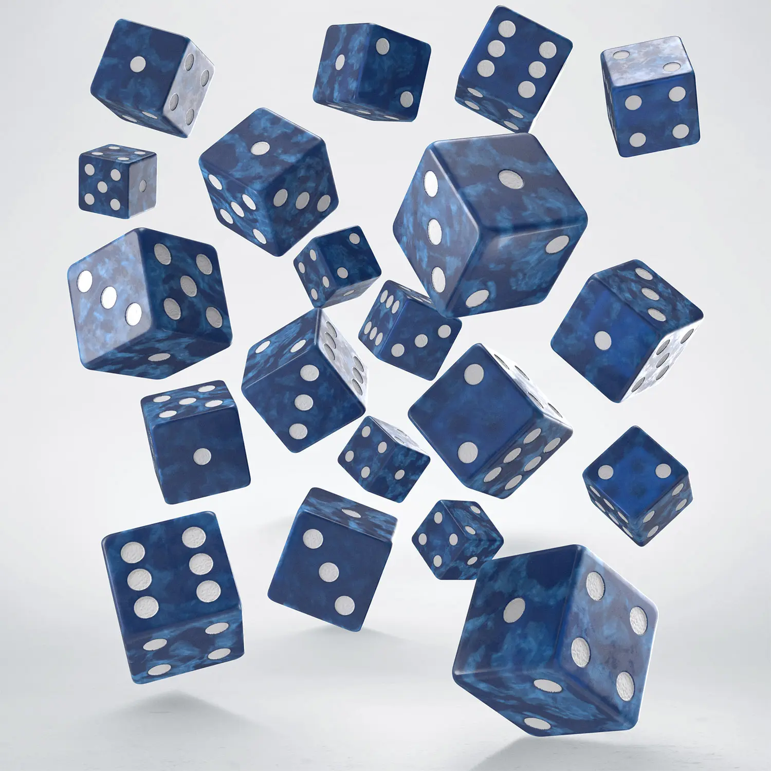 Full Pack of D6s — Cobalt & White - Image 2