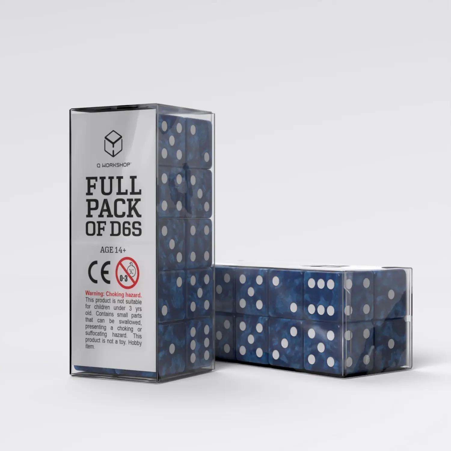 Full Pack of D6s — Cobalt & White