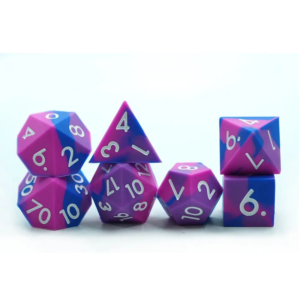 Silicone Dice Set — Blue, Purple & Magenta - Image 4