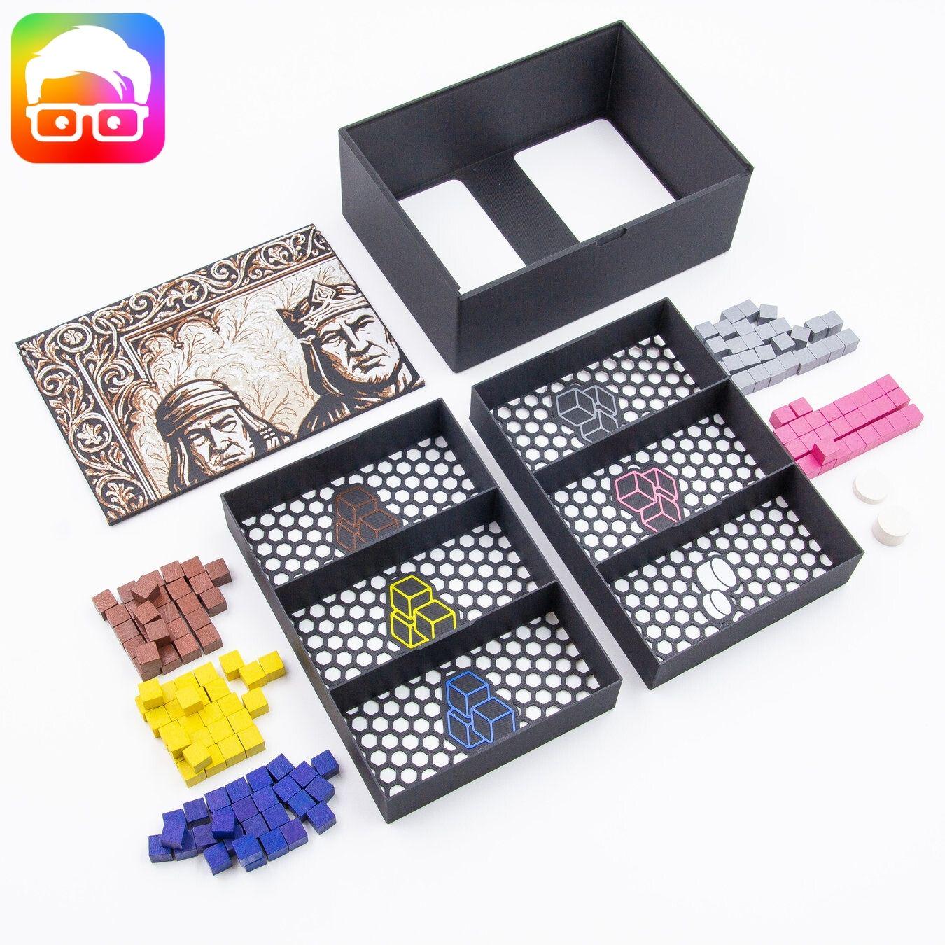 Caylus board game insert with organised component storage