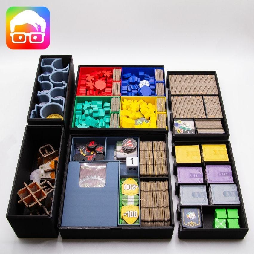 3D printed Nucleum component organiser for tabletop storage