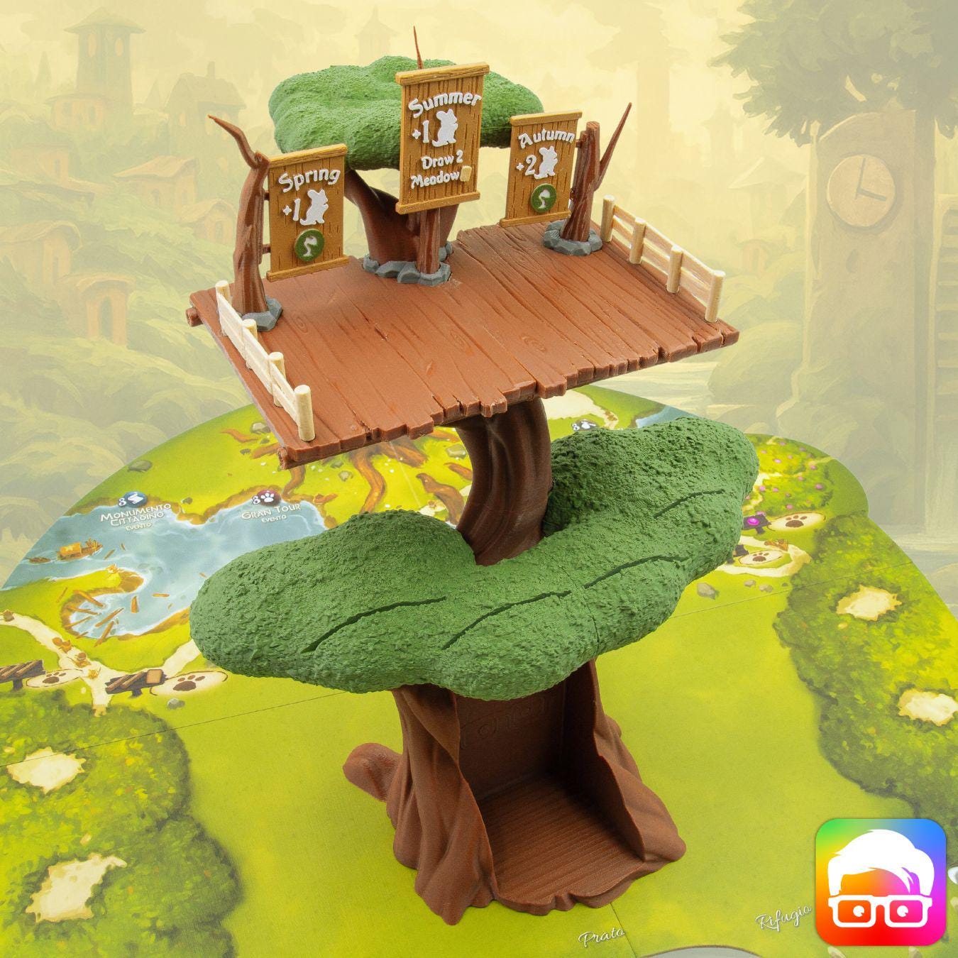 Everdell Ever Tree card display for board game setup