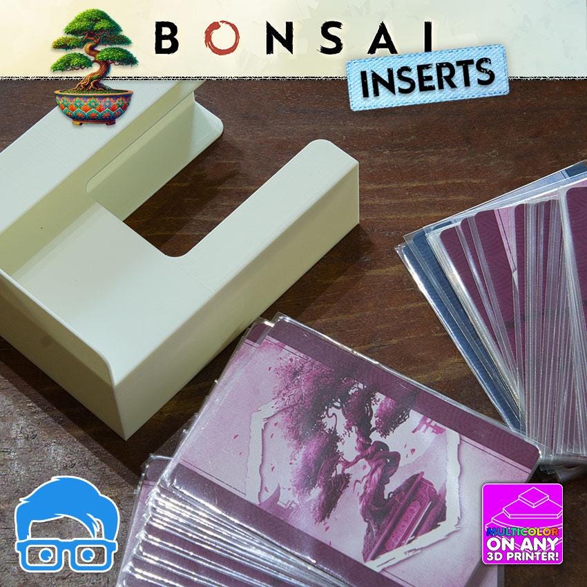 Bonsai board game insert with organised component storage