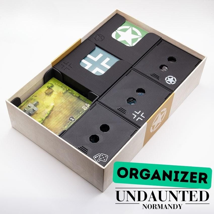 Undaunted: Normandy board game organiser with 3D printed storage trays
