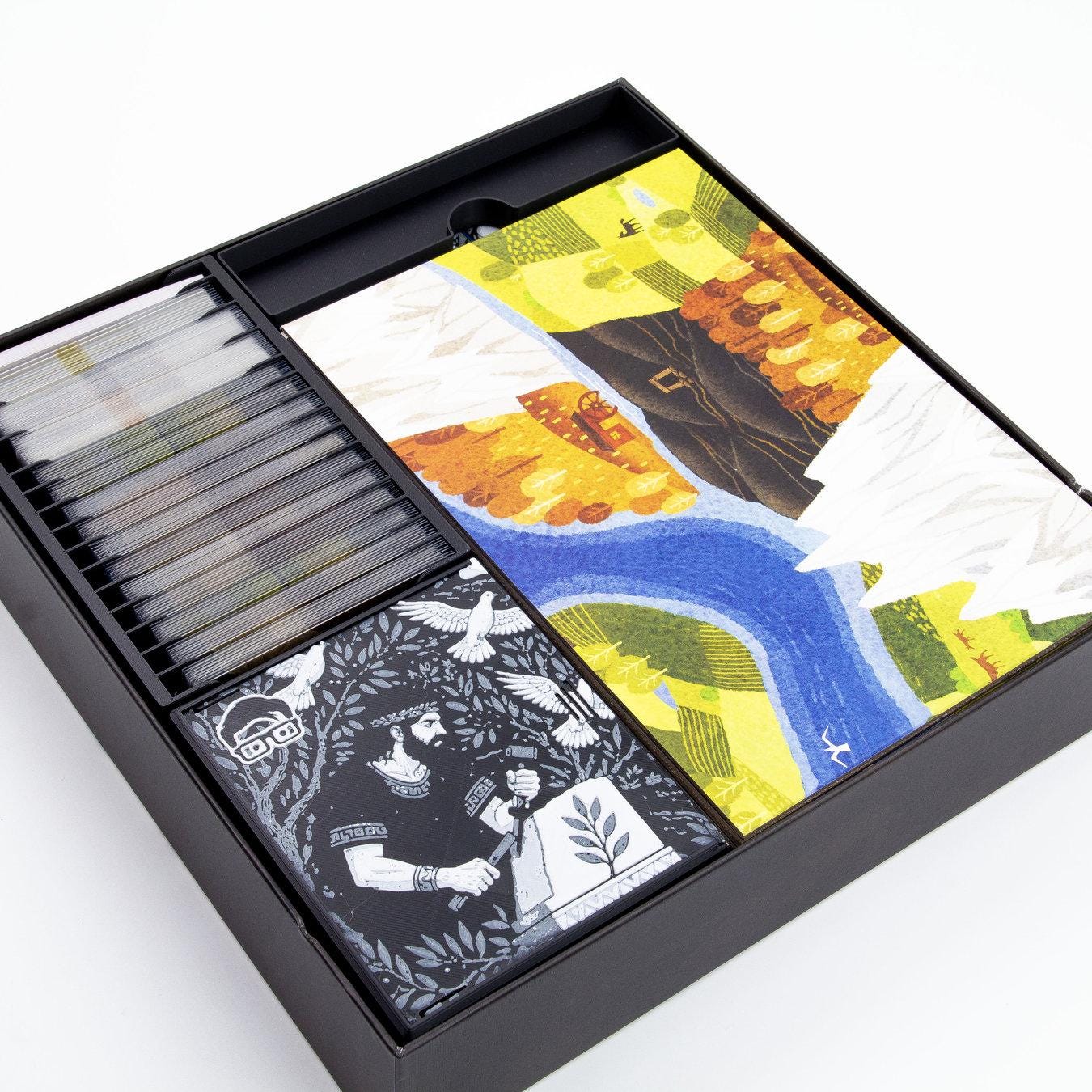 Altay board game storage upgrade with decorative lids