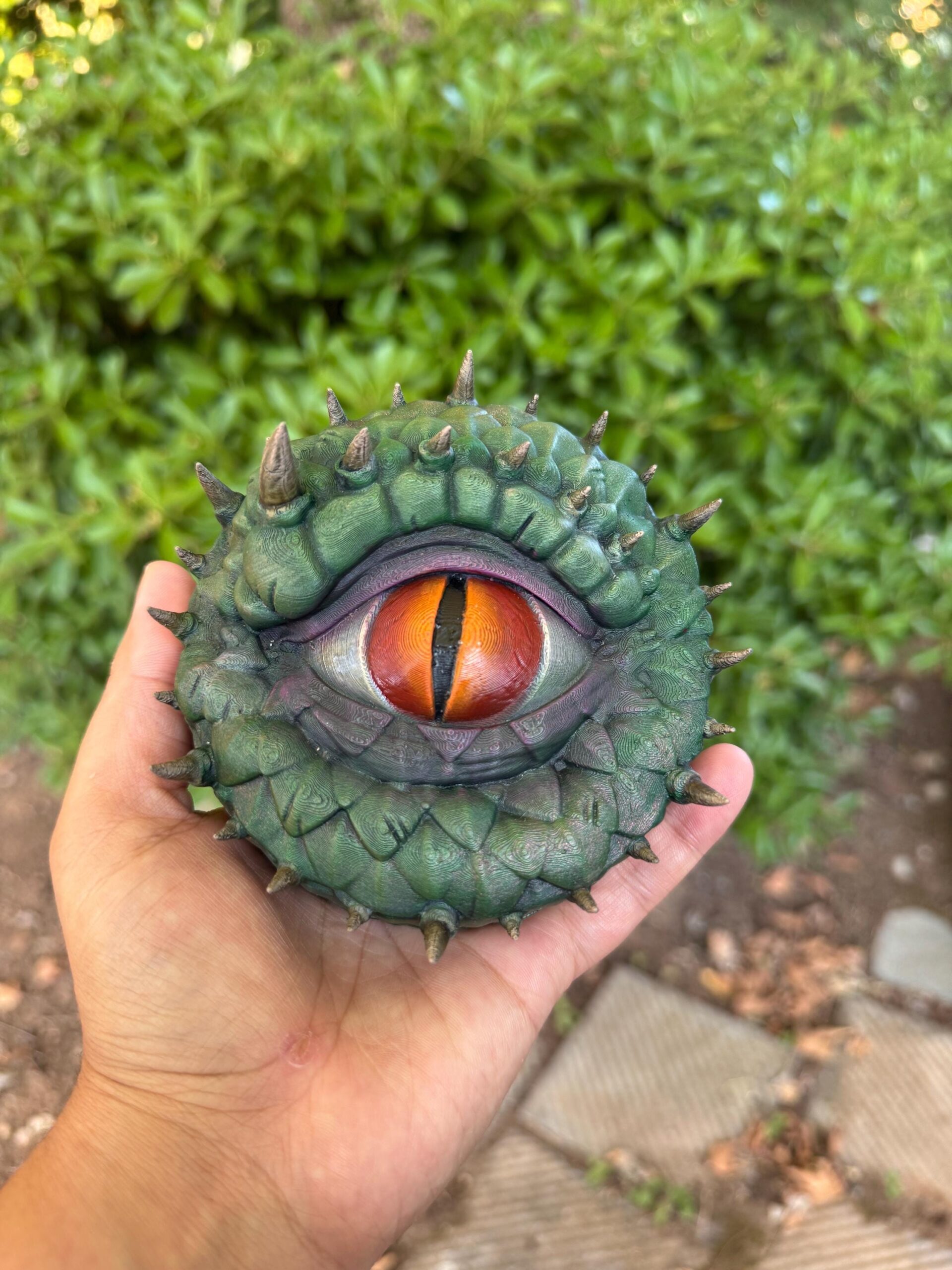 Dragon Eye Dice Box showing dragon eye details